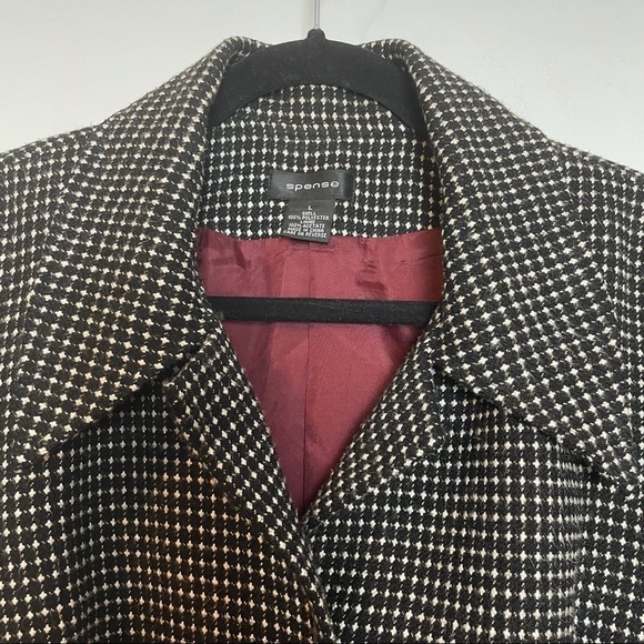 Spense Vintage Tweed Pattern Cropped Blazer Coat with Wide Sleeves Sz.L - Picture 6 of 11